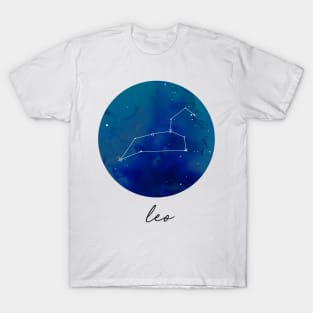 Leo Watercolor Zodiac Constellation T-Shirt